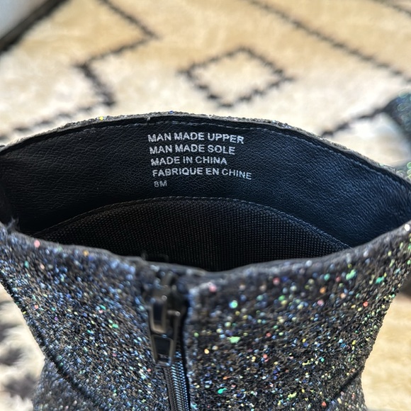 YRU Black Multi-Glitter Platform Ankle Boots - Picture 9 of 9